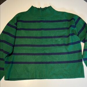 Green and Black Striped Sweater